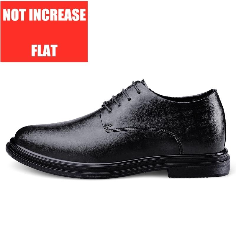 Men Dress Shoes Elevator Shoes Platform Breathable Casual Business Luxury Genuine Leather Soft Heightening Shoes 7CM Taller Male