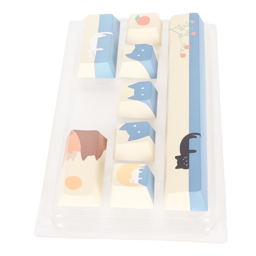 Taste pentru tastatură cu 8 taste, taste PBT cu sublimare vopsea, nu se decolorează, taste mecanice drăguțe DIY