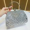 Modern Polyester Womens Clutch Bag For Evening Events With Rhinestone Decor And Lock Closure