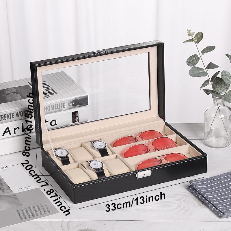 Delesys Multi-Purpose Home Storage Box Small Objects Organizer Box Watch Storage Case Leather Gift Box Glasses Storage Box
