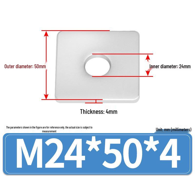 304 Stainless Steel Thickened Square Flat Washers M4-M24