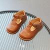 Girls Solid Color British Style Kids Princess Leather Shoes College Style Casual Single Shoes