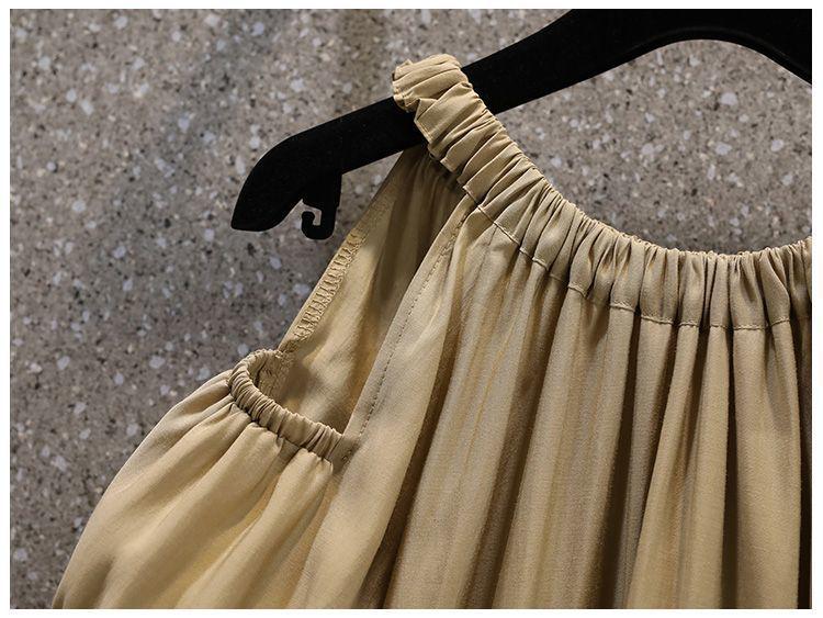 Korean Style Plus Size Off-Shoulder Summer Midi Dress - French Sweet, Loose Fit, Cover Belly Design for Women