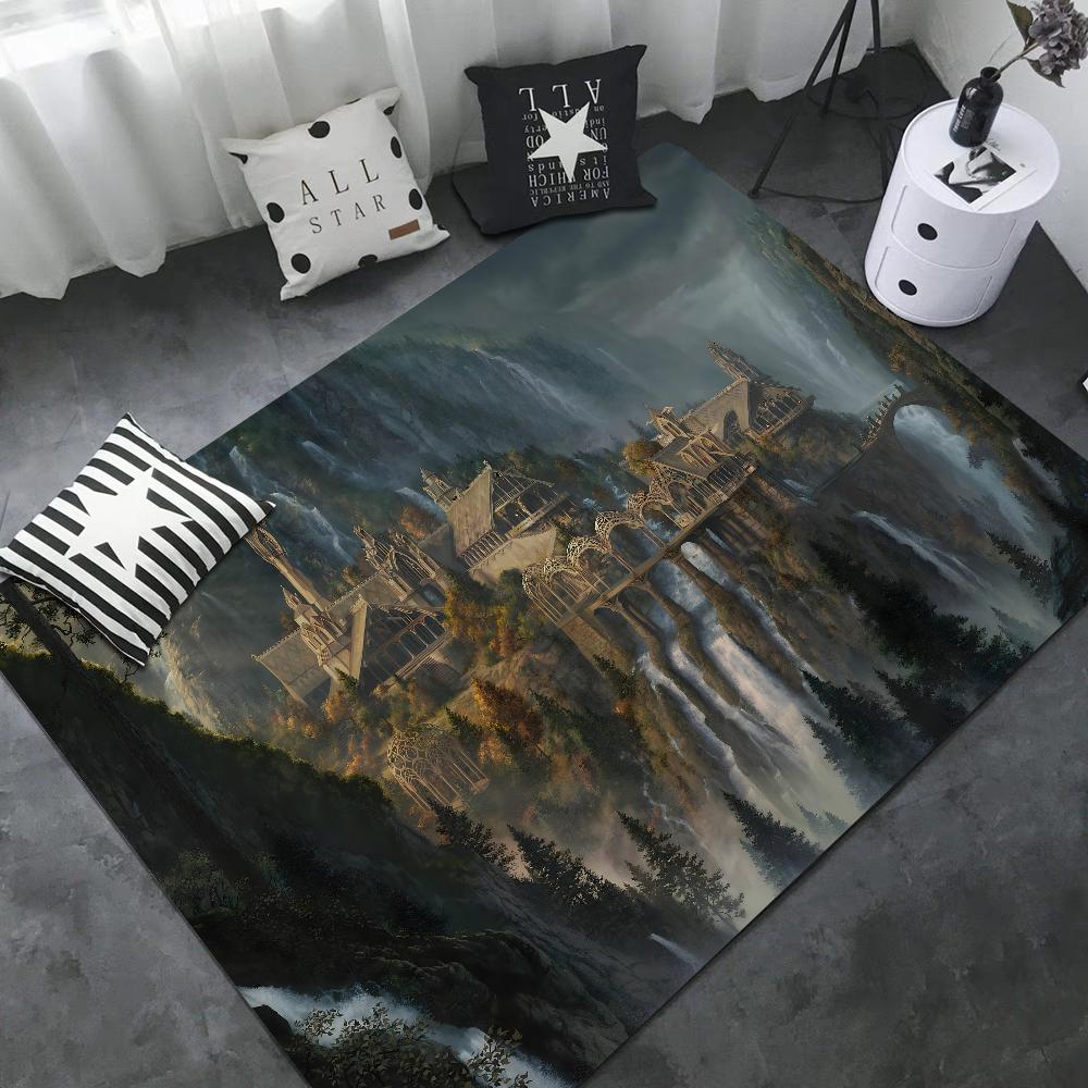 L-Lords Game Rings Hallway Carpet Retro Multiple Choice Living Room Kitchen Rug Non-Slip Welcome Rug