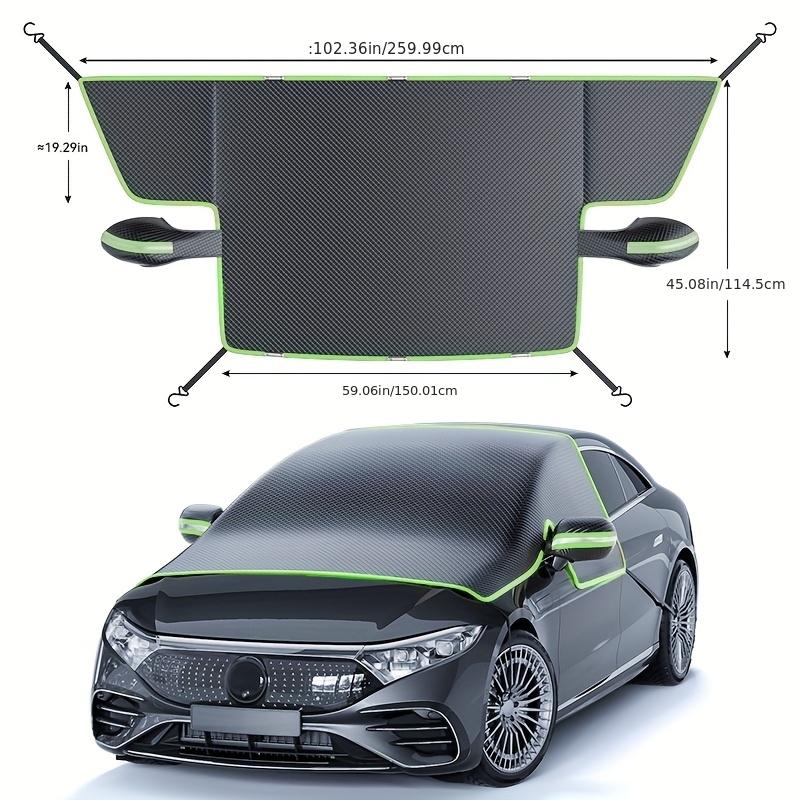 Magnetic Fixed Strap Car Windshield Snow Cover Heavy-Duty Oxford Fabric All-Weather Windshield Protector with UV Sun Shield
