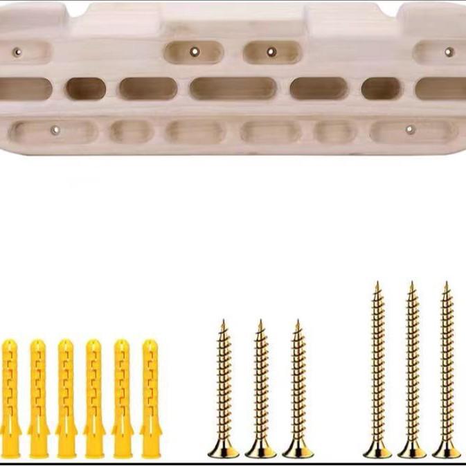 Portable Wall-Mounted Wooden Fingerboard for Rock Climbing and Pull-Up Exercises