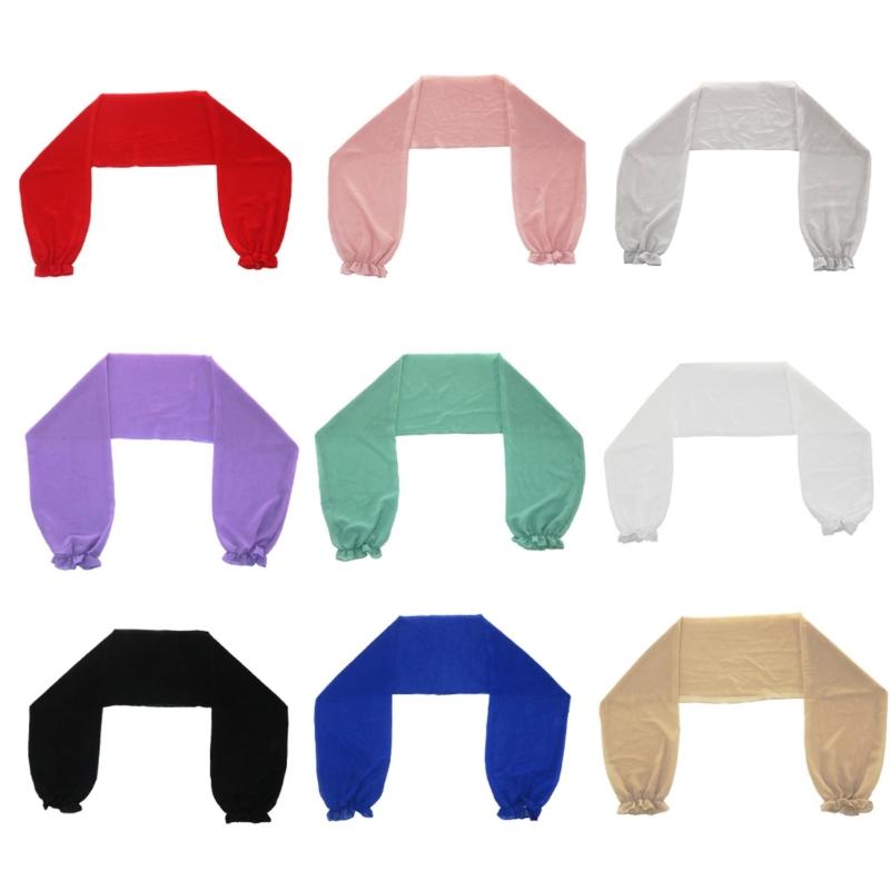 Summer Arm Sleeves Shawl Outdoor Sun for Protection Cuff Solid Color Dacron Shawl for Driving Beach Hiking Cycling