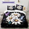 Daisy Butterfly  Pattern Bedding Quilt Set Quilt Cover Pillowcase Home Decoration  Gift (1 * Duvet Cover + 2 * Pillowcase, Without Core)