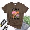 Boho No Rain No Flowers Tshirt Retro Wildflower Inspirational Tee Shirt Top Vintage Unisex Unisextal Health Positivity Tshirt