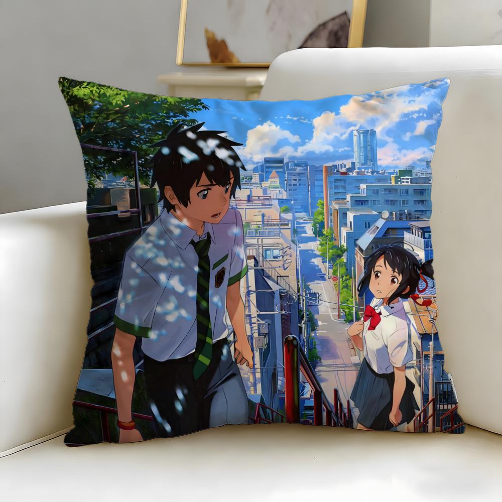 classic anime movie Your Name Cushion Cover Soft & Easy-Wash Pillow Case – Versatile for Couch, Bed, Travel and Office