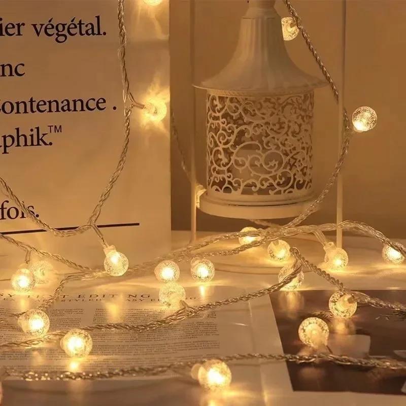 3M 20LED Christmas Decoration for Home Christmas Lights Snowflake String Lights Fairy LED Lamp New Year 2025 Tree Garden