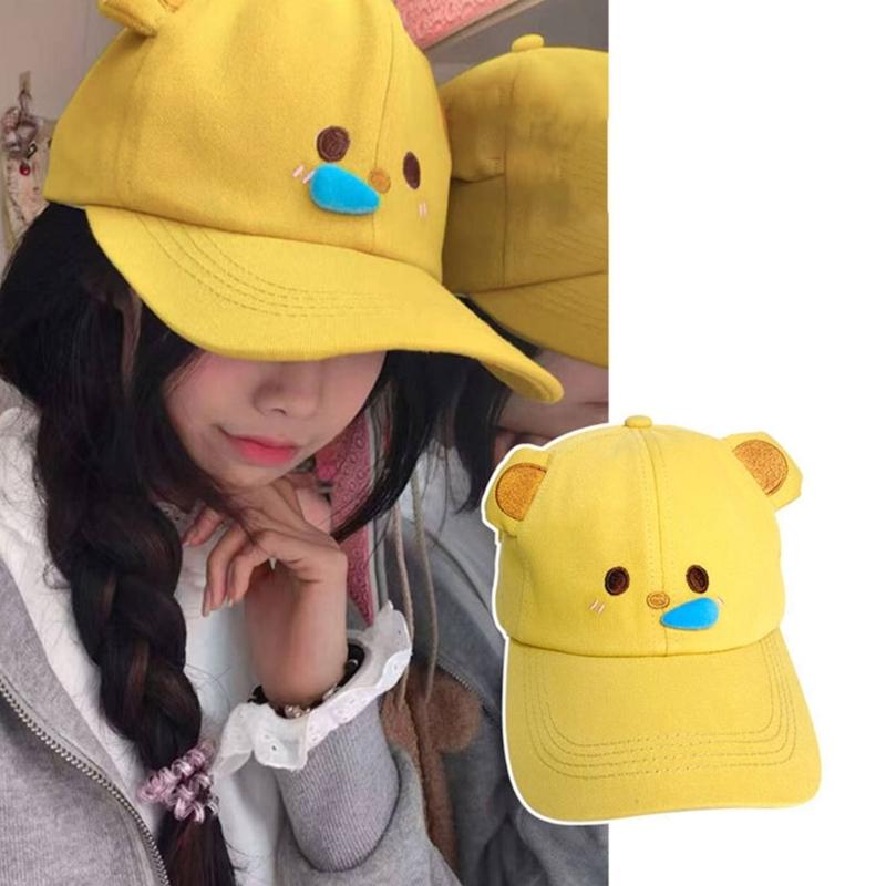 Cartoon Pig Embroidered Cotton Baseball Caps Adjustable Fit Breathable Caps with Sweatband For Men Women Teens