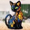 Cat Lamp, Stained Glass Cat Lamp,Cats Lam-p Stained Glass,Mosaic Cats Lamps, Retro Animals Lam p, Vintage Animal Night Light Home Decor, 2025 New