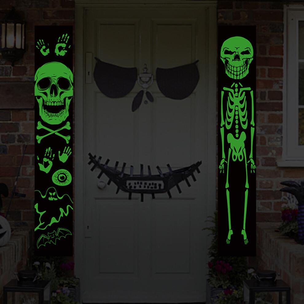 Glow-in-the-dark Wall Stickers for Halloween, Reusable PVC Window Decals for Spooky Skeleton Themed Decorations, Perfect for Nighttime Festivities, Su