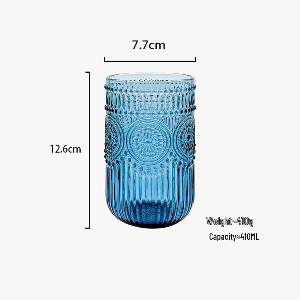 Retro skleněný pohár v lehkém luxusním stylu: Univerzální pro vodu, ústní vodu, džus, mléko, pivo a whisky - Zesílený design