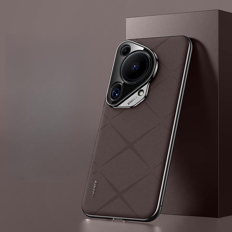 

Подходит для чехла для мобильного телефона Huawei Pura70ultra 70pro + Все включено 70por Однотонный кожаный деловой мужской 70 Кожаный чехол Huawei Pura 70