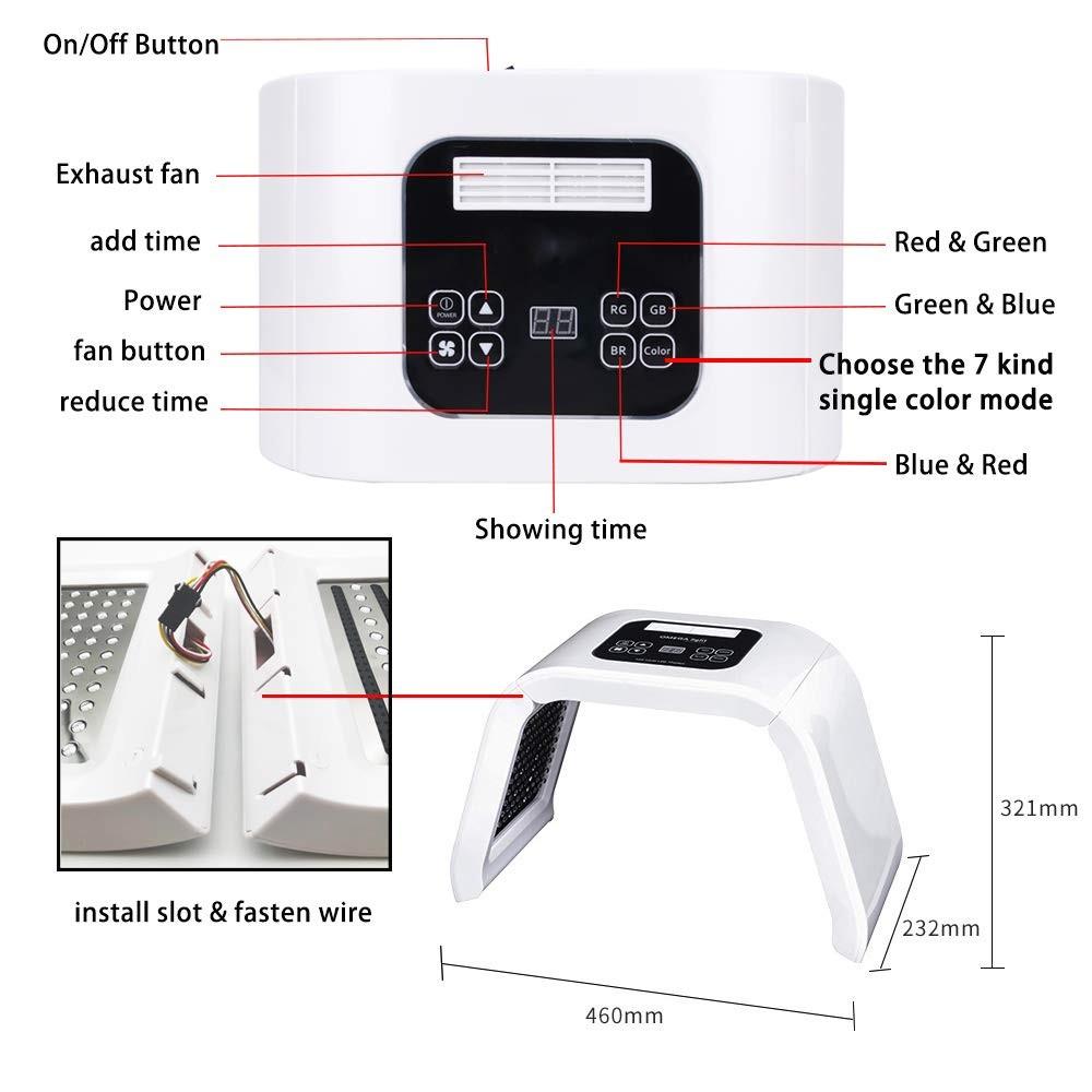 Ready 7 Colors PDT LED Facial Mask Light Therapy Light Skin Rejuvenation Device Spa Acne Remover Anti-Wrinkle Face Care