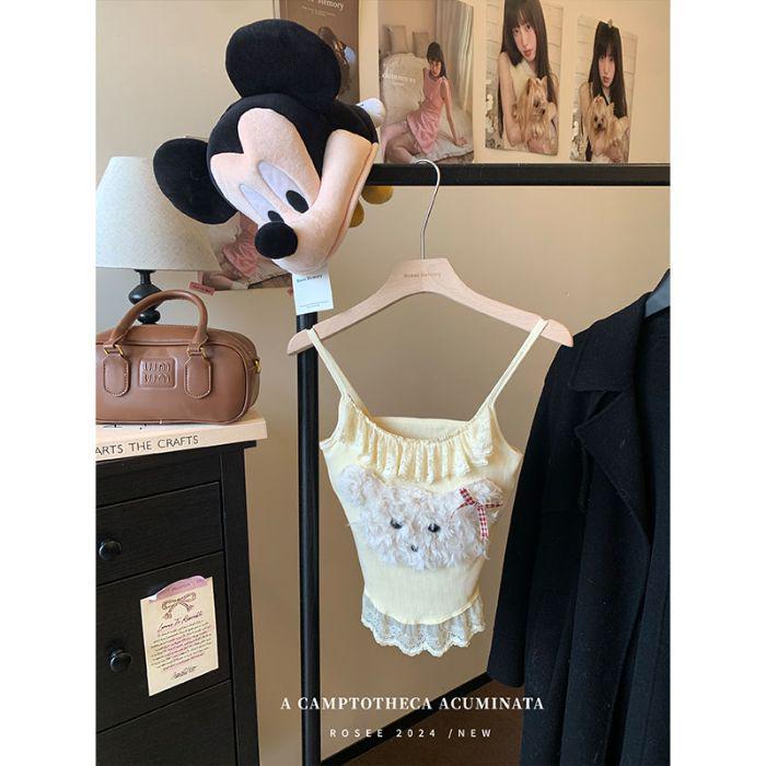 

Чарівна майка для цуценяти - М яка, Пухнаста з візерунком цуценят та бантиком! Такий солодкий і чистий~ One Size вершковий/жовтий