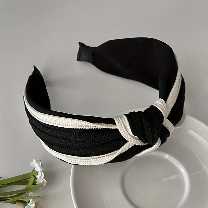1Pcs Luxury Knotted High Crown Headband For Women, Elegant Wide Brim Open Face Hairband, Fashion Daily Hair Accessory For Ladies