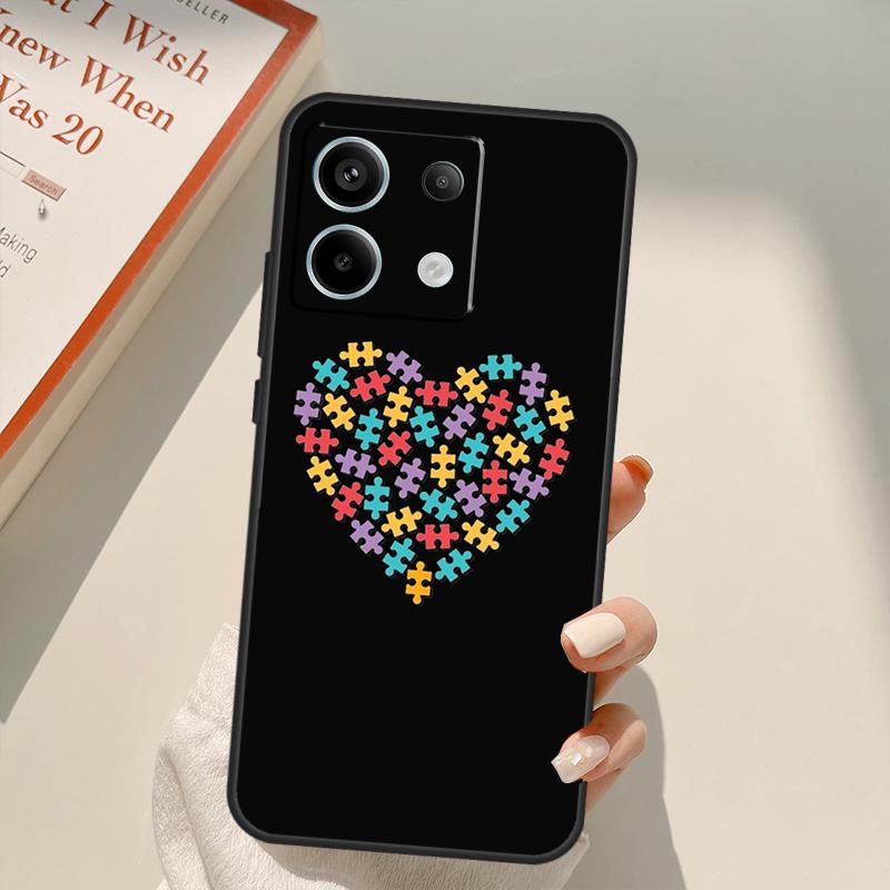 Autism Support Puzzle Funda For Xiaomi Redmi Note 13 10 11 12 14 15 Pro Plus Case For Redmi 15 15C 13C 12C 10C 14C