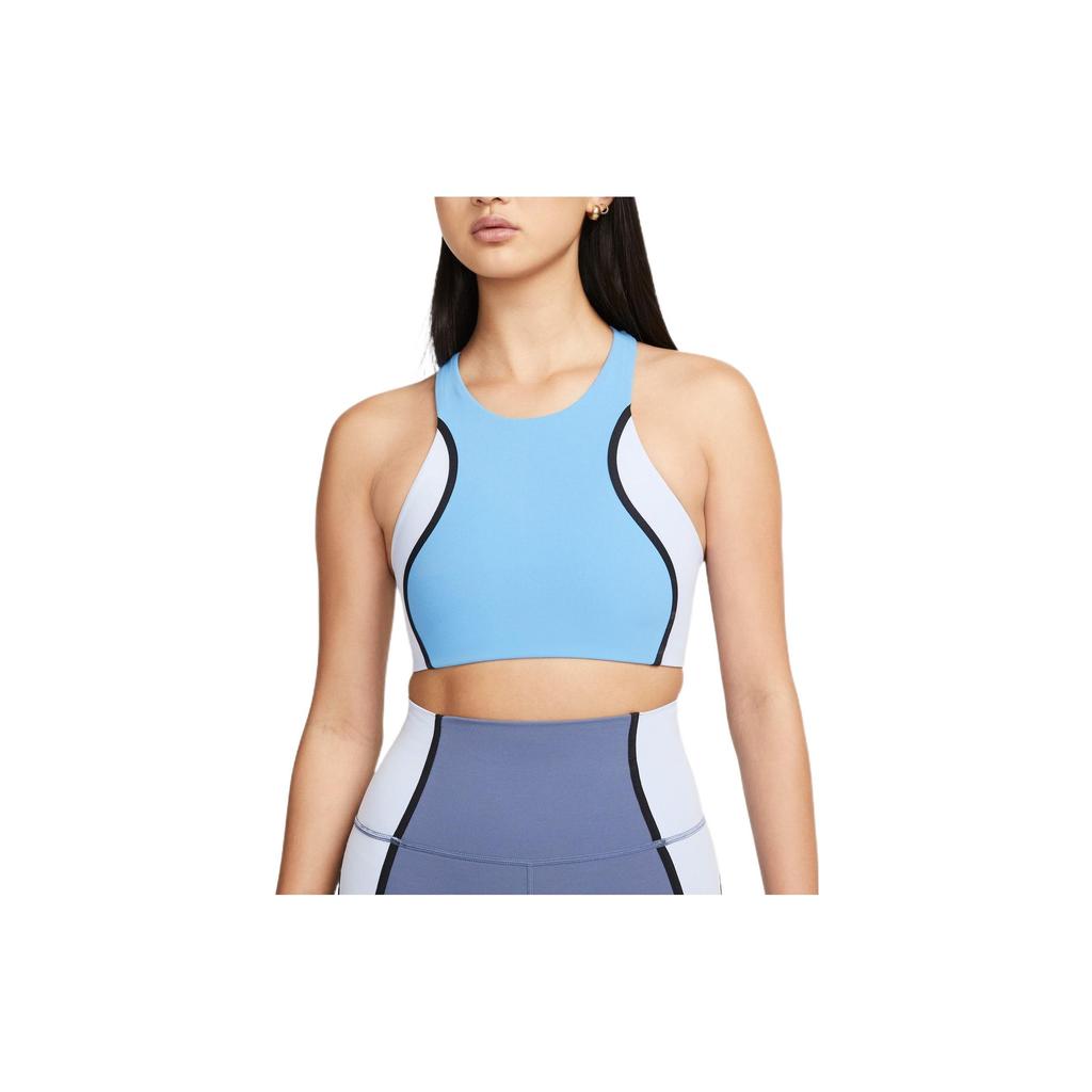 Nike Quick-Dry Medium Support Color Block Sports Bra Women Underwear Blue DM0679-462