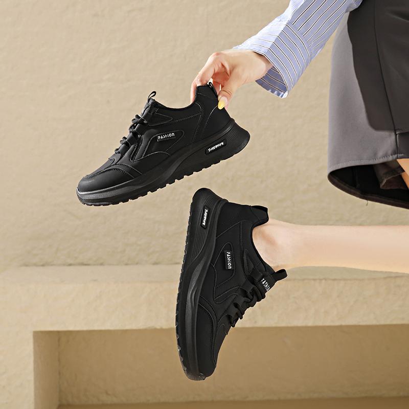 Fashion CRLAYDK Fashion Women's Leather Sneakers Casual Tennis Comfortable Platform Shoes Walking Footwear Ladies Sports Trainers