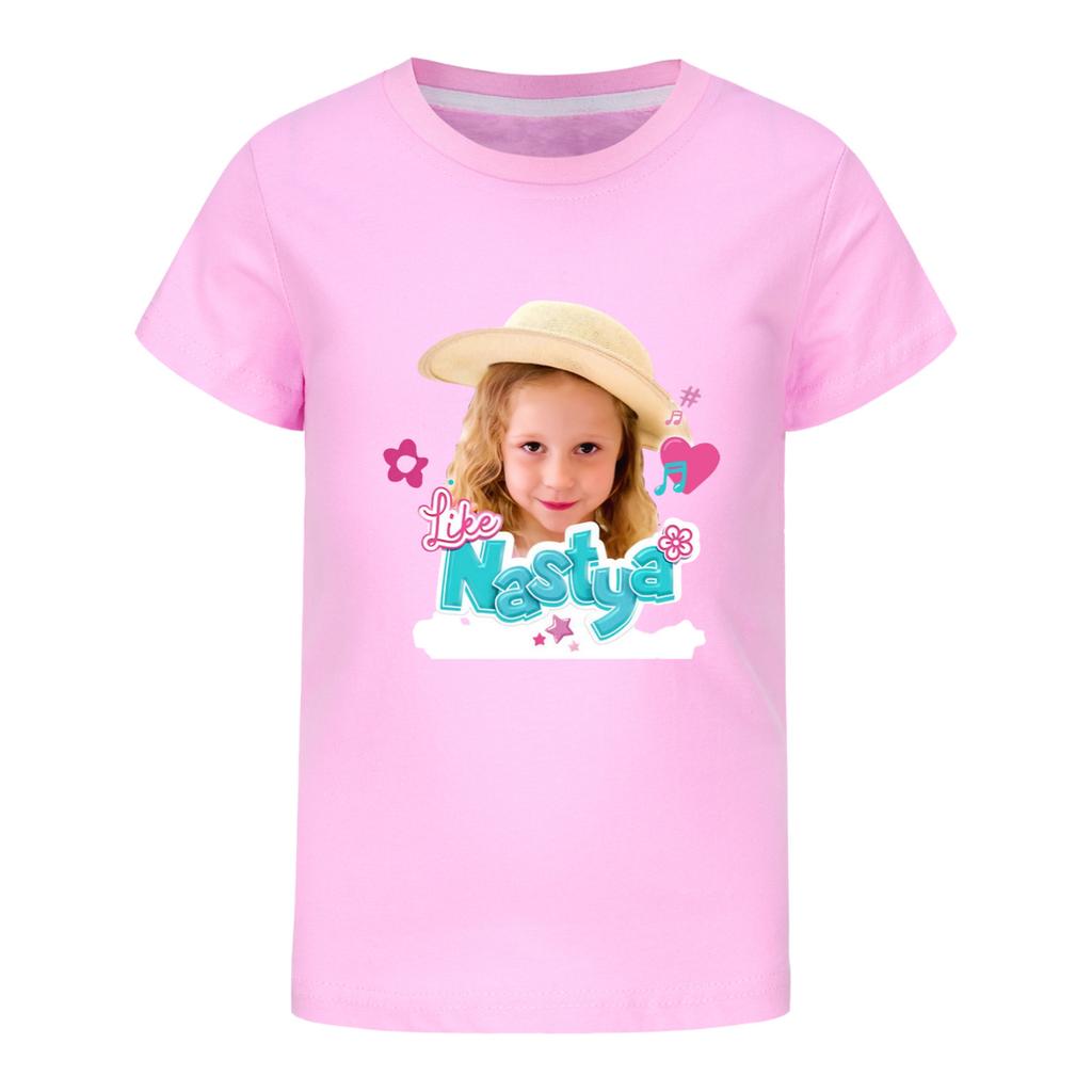 New Nastya Tshirt for Children Cartoon Printed T Shirts Baby Girls Short Sleeves Tops Kids 2026 Summer Clothing Boys Streetwear