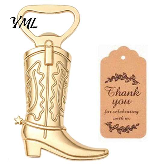 Cowboy Boot Bottle Openers Opener, Durable Zinc Alloy Western Theme with Bridal Shower Keepsakes Thank You Card, Unique Party Favors for Weddings And