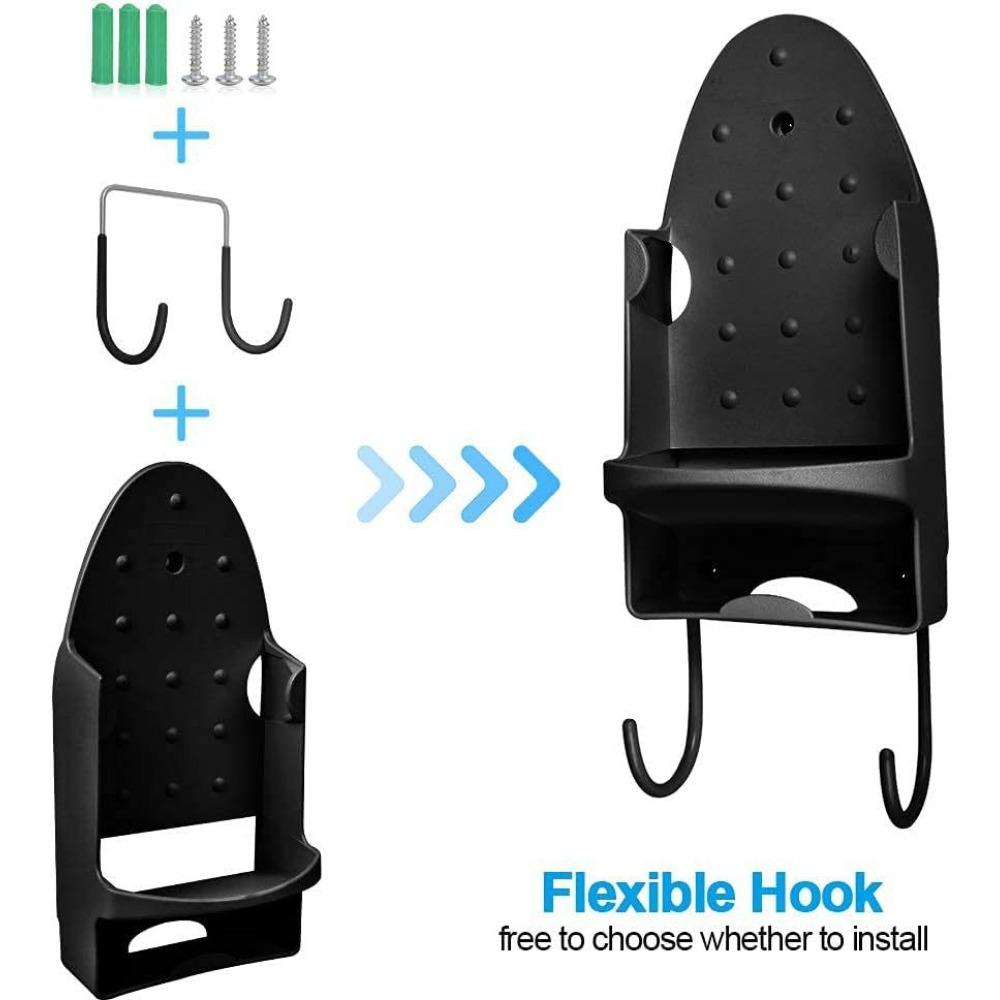 Portable Iron Holder Hotel Household Ironing Board Hanger Black White Wall Mount Iron Storage Rack Home Storage Supplies