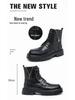 New Men's High-Top Leather Martin Boots - Autumn/Winter European & American Fashion, Lace-Up Motorcycle Ankle Boots.