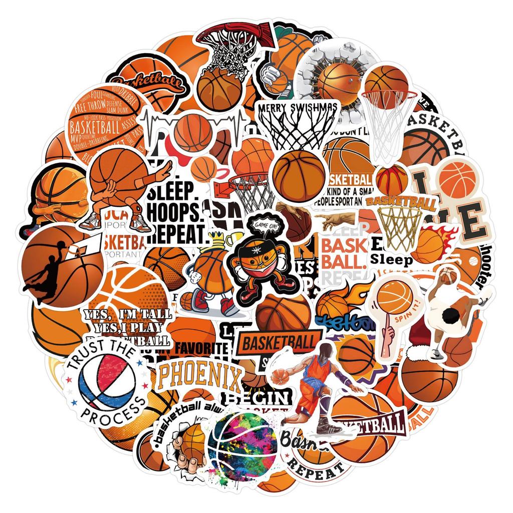 120 Cross-border Basketball Trend Stickers for DIY Decoration, Notebooks, and Waterproof Phone Accessories