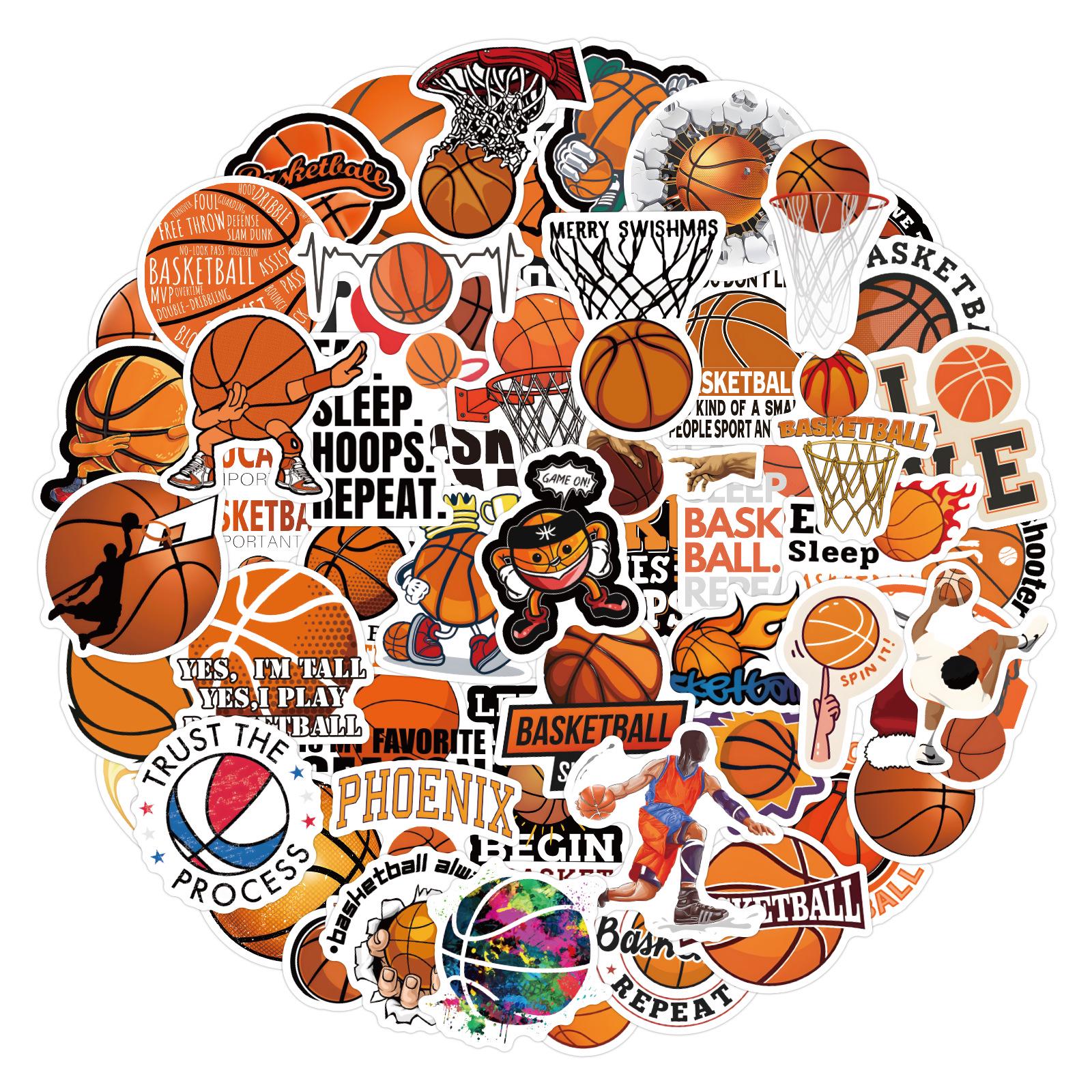 

120 Sports Cartoon Basketball Stickers for Planners, Water Bottles, and Computers - Waterproof Decor Sheets