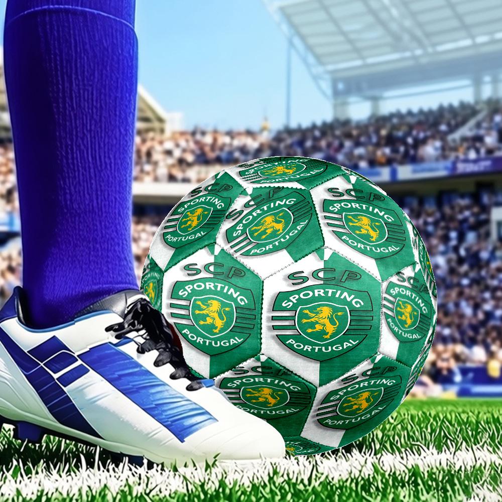 Sporting Cp Crest Emblem Size 5 Soccer Ball, Suitable for Training and Matches, High-Elasticity, Wear-Resistant Material Gift for Fan