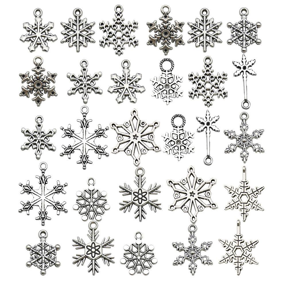 

100-Piece Christmas Drip Oil Alloy Jewelry Accessories: Santa, Snowman, Bell, Reindeer Charms for DIY Bracelets.