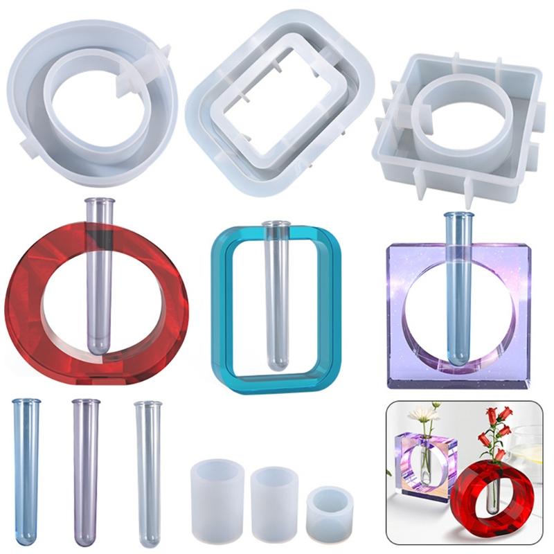 Test Tube Vase Silicone Bracket Mold Creative Desktop Flower Pot Hydroponic Cylinder Used to Spread Hydroponic Plant