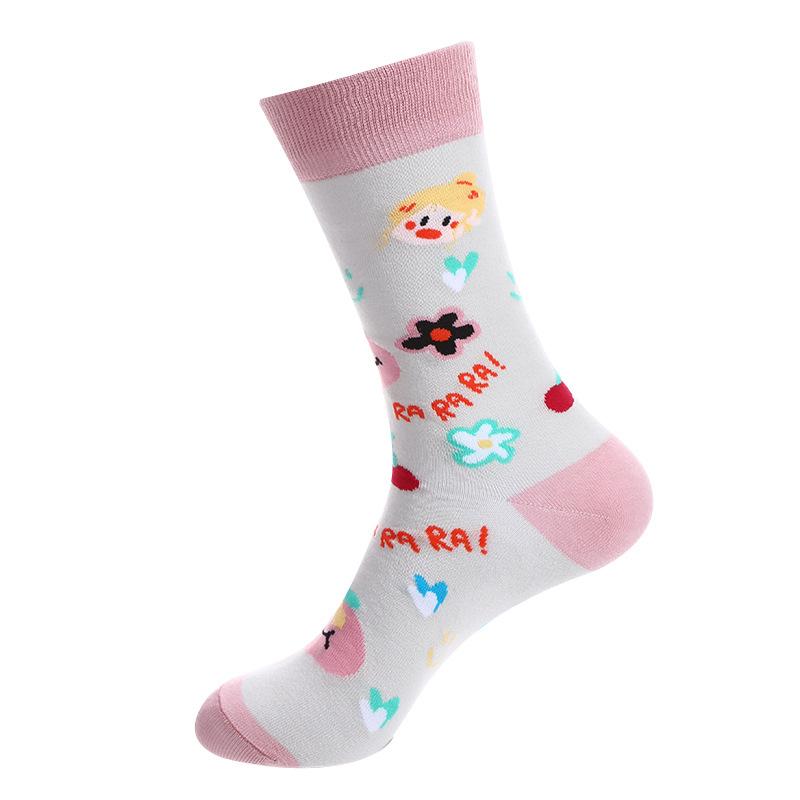 Cartoon Fruit Animal Cake Flower Mixed Colors, Pure Cotton, INS Fashion Brand, Net Red, Casual Fashion Socks for Men and Women