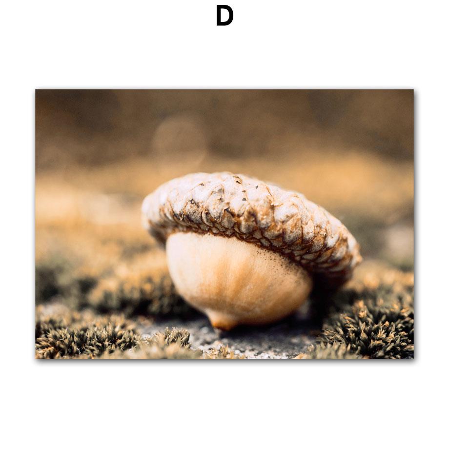 Autumn Decoration Canvas Poster Yellow Tree Leaves Fall View Wall Art Print Pumpkin Painting Fox Picture Living Room Home Decor