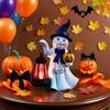 Solar Ghost Statue Resin Ghost Figurine with Solar Powered Lantern Lighted Ghost Sculpture for Halloween Indoor Garden Patio Porch Decor