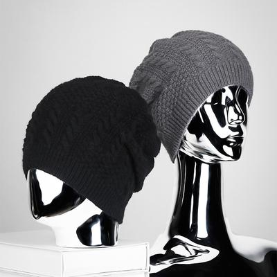 Herbst Winter Damen Herren Zopfmuster Strickmütze Outdoor Pullovermütze