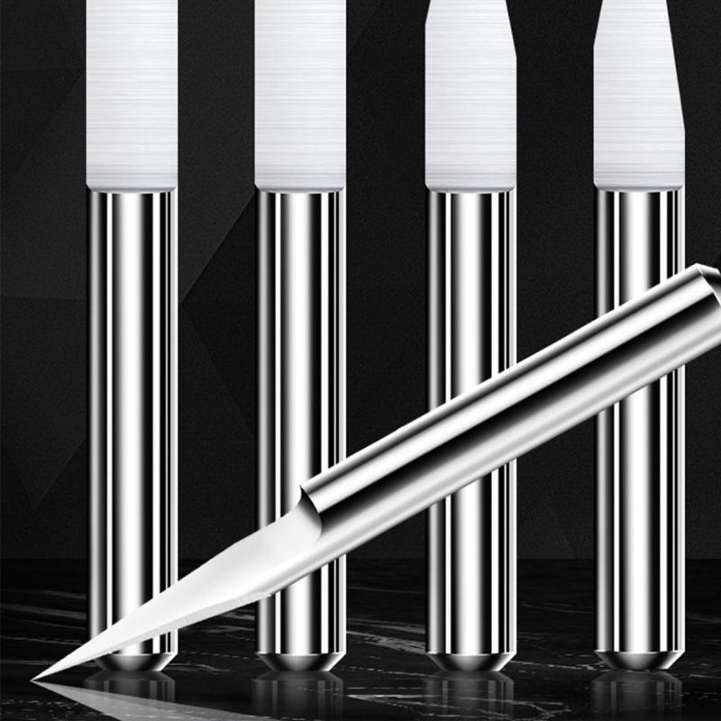 10pcs TungstenSteel Engraving Tools Bits 0.1mm Tip 1/8" Shank for Woodworking SharpCutting Router RotaryTool