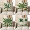 Home Decor Exotic Green Plant Pattern Throw Pillow Pattern Cushion Cover Suitable for Sofa Bedroom Car Pillow Cover