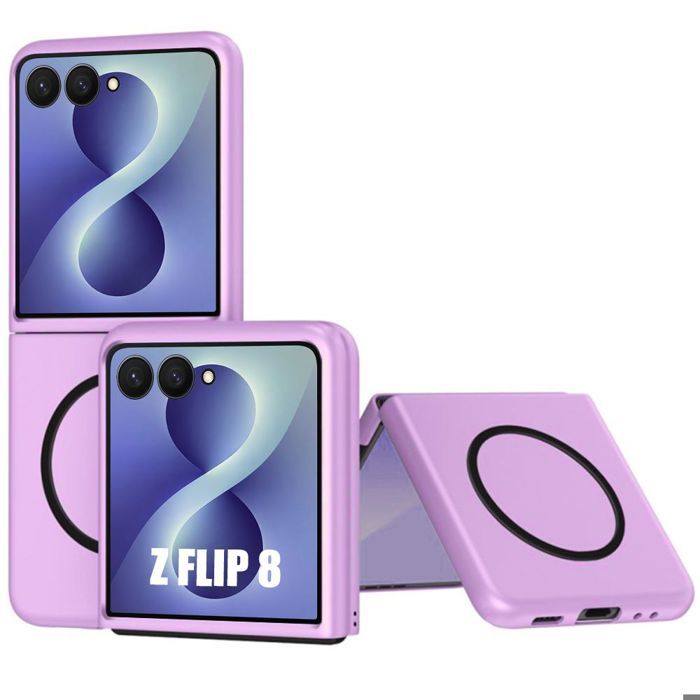 Θήκη για Samsung Galaxy Z Flip 8, Άκαμπτη Αντικραδασμική Προστασία με Μαγνητικό Δακτύλιο - Μωβ