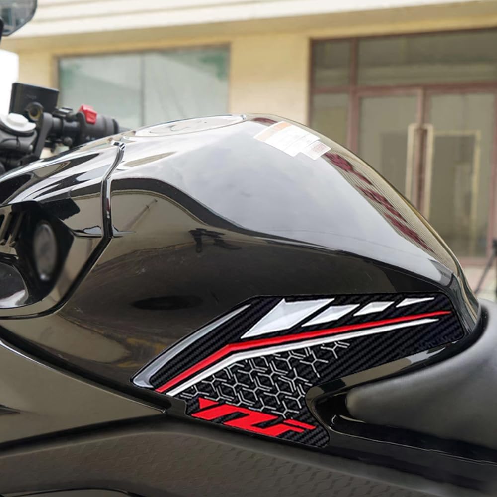 FOR YZF R3 R25 YZFR3 YZFR25 2019-2023 Motorcycle Fuel Tank Pad Sticker Kit Oil Protector Decal Accessories Waterproof (Red)