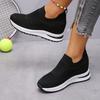 A Pair of Women'S Breathable, Stylish, Versatile Thick-Soled Wedge Sneakers for Casual Sports., Women Shoes