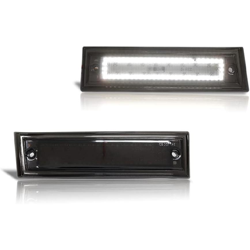 

GTINTHEBOX For 1981 1982 1983 1984 1985 1986 1987 1988 1989 1990 1991 Chevy GMC C/K 1500 2500 C10 C20 Suburban Blazer Jimmy Front Bumper LED Side Smoked Lens White LED