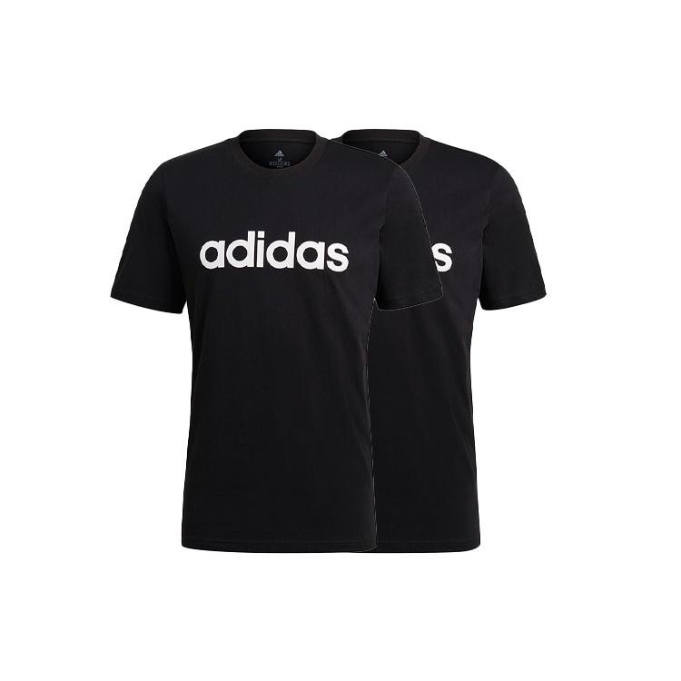 adidas M Lin Sj T Training Sports Printing Logo Round Neck Short Sleeve Black Men's GL0057