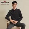 SEVEN Men's 10A Antibacterial Waffle Brushed Long Sleeve Polo Shirt