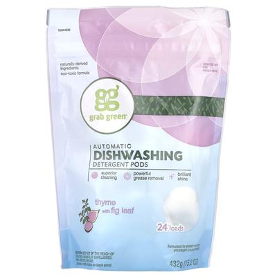 Automatic Dishwasher Detergent Pods, Thyme with Fig Leaf, 24 Loads, 432G(15.2Oz)
