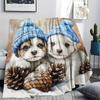 Puppy Print Flannel Blanket, High quality Comfortable for All Seasons, Home Decor, Warmth and Comfort, Perfect for Christmas Gifts