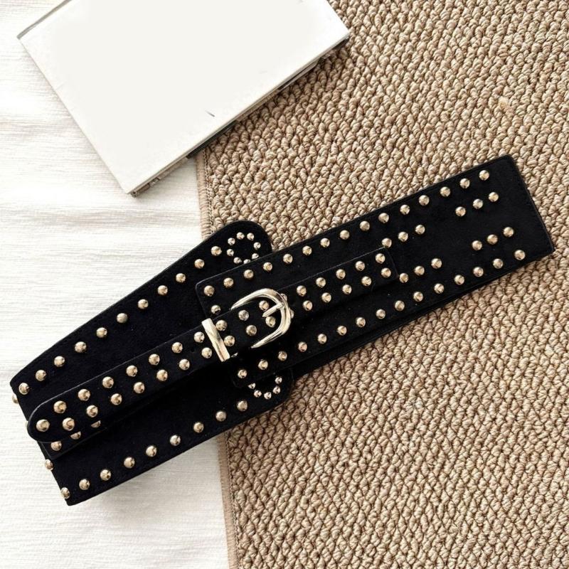 Stylish Rivet Waist Belt Adjustable PU Leather Corset For Women And Men Contemporary Waist Cincher Fashion Accessory